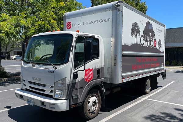 Box truck wrap installed in Sacramento
